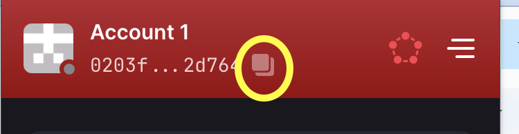 Casper Wallet copy public key button