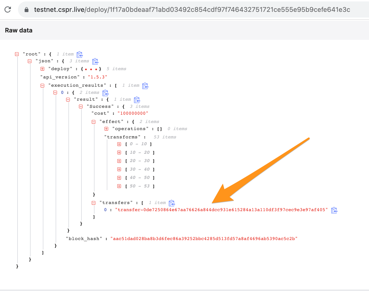 Transfer hash